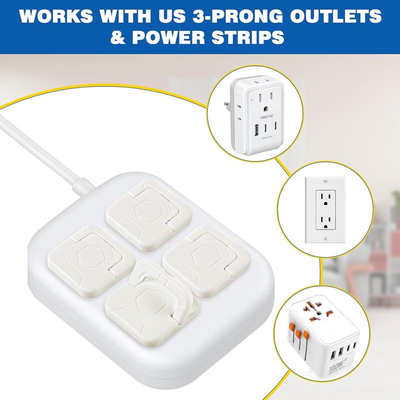 CharmFields Store Outlet Covers Baby Proofing, 60 Pack Child Proof Plug Socket Covers Electric Plug Protectors Safety Caps with Hidden Pull Handle, for US 3-Prong, Classic - Image 4
